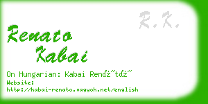 renato kabai business card